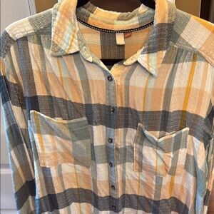 Pilcro Plaid Button-Up Shirt